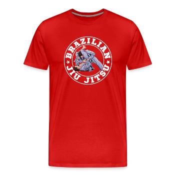 Jiu Jitsu Martial Arts Sport Kämpfer Spruch BJJ - Männer Premium Bio T-Shirt - Rot - Vorne - Damien (186cm)