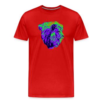 Lion - Men's Premium Organic T-Shirt - red - Front - Damien (186cm)