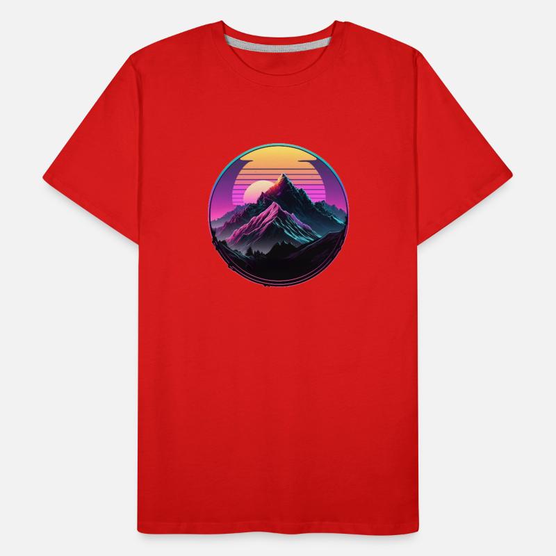 Mount Everest Synthwave Männer Premium Bio T-Shirt