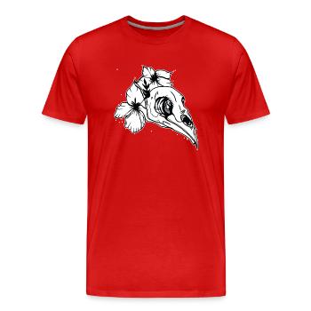 Bird's Head // Skull // Illustration - Men's Premium Organic T-Shirt - red - Front - Damien (186cm)