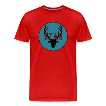 Stag Party - Men's Premium Organic T-Shirt - red - Front - Damien (186cm)