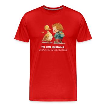 Les amis - T-shirt bio Premium Homme - rouge - Devant - Damien (186cm)