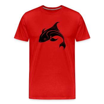 carpe koï - Mignon poisson carpe élégant - T-shirt bio Premium Homme - rouge - Devant - Damien (186cm)