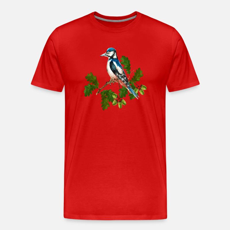 Bunter Vogel - Männer Premium Bio T-Shirt - Rot