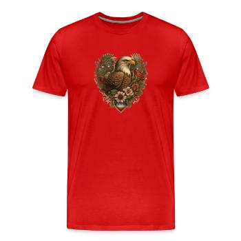 Adler Herz Patriot Geschenk - Männer Premium Bio T-Shirt - Rot - Vorne - Damien (186cm)