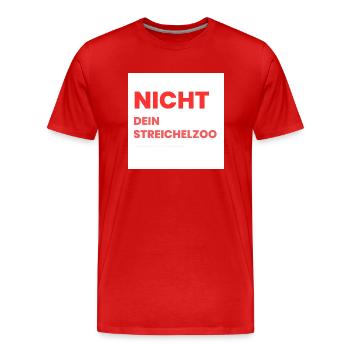 Nicht Dein Streichelzoo Print auf Panel PWSRHR - Männer Premium Bio T-Shirt - Rot - Vorne - Damien (186cm)