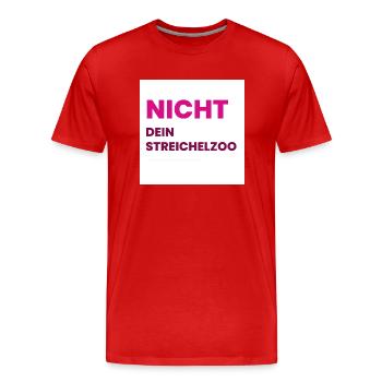 Nicht Dein Streichelzoo Print auf Panel PWSPBD - Männer Premium Bio T-Shirt - Rot - Vorne - Damien (186cm)