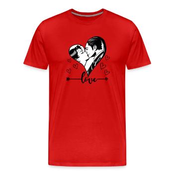 A heart full of love - Men's Premium Organic T-Shirt - red - Front - Damien (186cm)