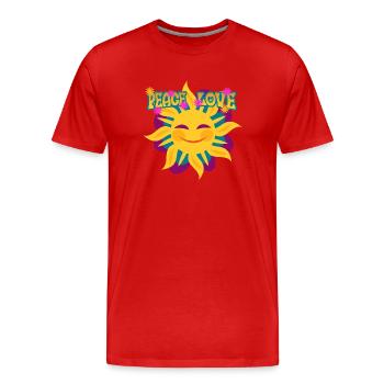 Hippy - Men's Premium Organic T-Shirt - red - Front - Damien (186cm)