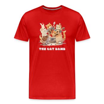 The cat band - Men's Premium Organic T-Shirt - red - Front - Damien (186cm)