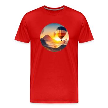 Ballooning means freedom and a thirst for adventure - Men's Premium Organic T-Shirt - red - Front - Damien (186cm)
