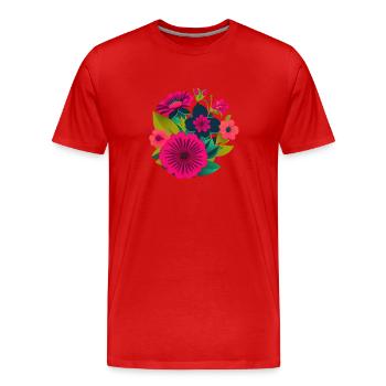 Bouquet de fleurs - T-shirt bio Premium Homme - rouge - Devant - Damien (186cm)
