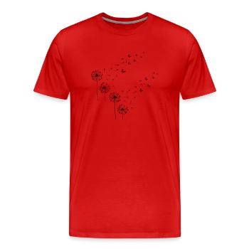 Fleurs de papillon - T-shirt bio Premium Homme - rouge - Devant - Damien (186cm)