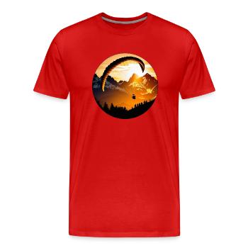 Gleitschirmfliegen in den Bergen - Männer Premium Bio T-Shirt - Rot - Vorne - Damien (186cm)