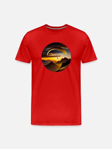 Paragliding in the mountains - Men's Premium Organic T-Shirt - red