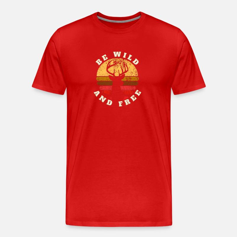 be Wild - Männer Premium Bio T-Shirt - Rot
