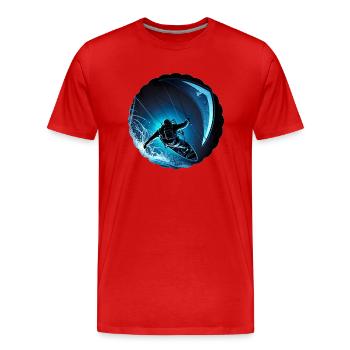 Kitesurfen erfordert Geschick und Ausdauer - Männer Premium Bio T-Shirt - Rot - Vorne - Damien (186cm)