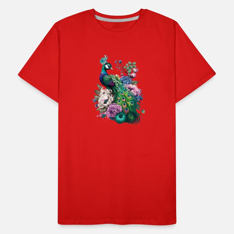 Wunderschöner Pfau Geschenk Männer Premium Bio T-Shirt