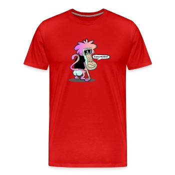 Baboon FullMoon - Männer Premium Bio T-Shirt - Rot - Vorne - Damien (186cm)