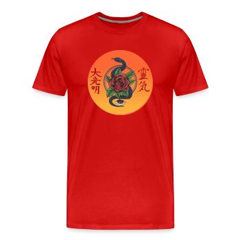 Oeil de serpent - T-shirt bio Premium Homme - rouge - Devant - Damien (186cm)