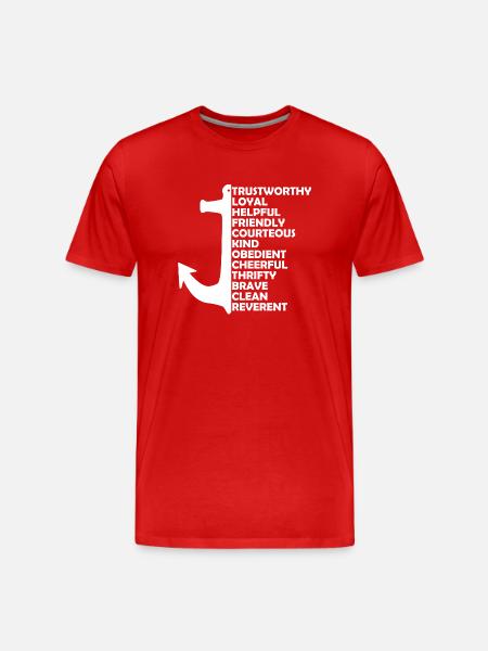 Sea Scout Laws Oath - Men's Premium Organic T-Shirt - red