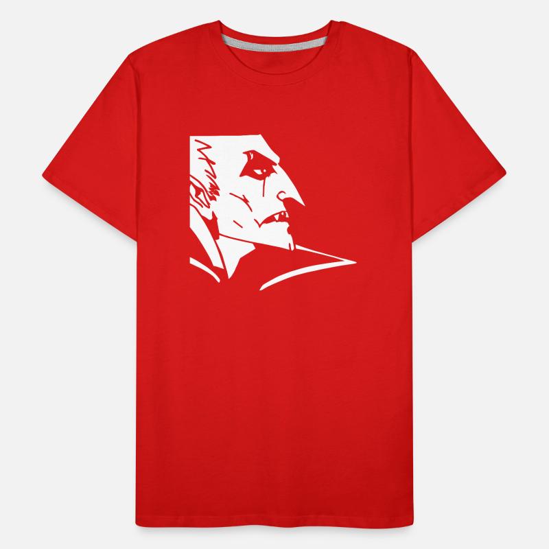 Vampire de profil gravure sur bois T-shirt bio Premium Homme
