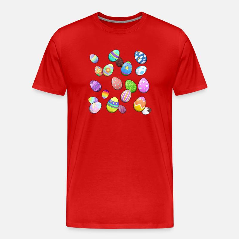 Modèle d’œufs de Pâques - T-shirt bio Premium Homme - rouge