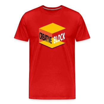 Kreativer BLOCK - Männer Premium Bio T-Shirt - Rot - Vorne - Damien (186cm)