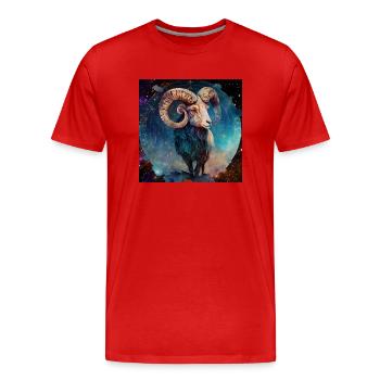 Zodiac sign Aries " Zodiac sign Aries" - Men's Premium Organic T-Shirt - red - Front - Damien (186cm)