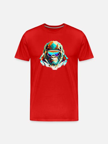 Cool gorilla skier - Men's Premium Organic T-Shirt - red