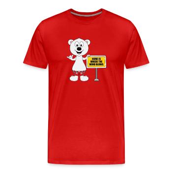 EISBÄR - SHAKA - SURFER - KITER - HOME IS WHERE... - Männer Premium Bio T-Shirt - Rot - Vorne - Damien (186cm)