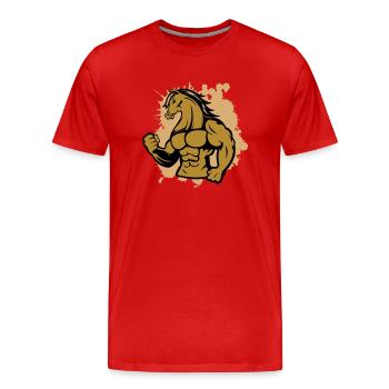 Cheval fort - T-shirt bio Premium Homme - rouge - Devant - Damien (186cm)