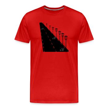 Straße ins Nichts - Männer Premium Bio T-Shirt - Rot - Vorne - Damien (186cm)
