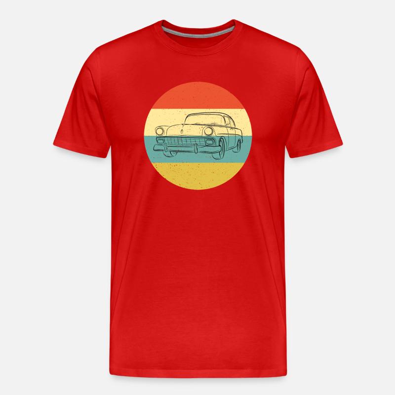 Retro Auto - Männer Premium Bio T-Shirt - Rot