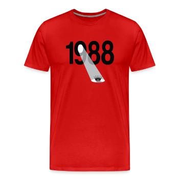 1988 Year of birth vintage - Men's Premium Organic T-Shirt - red - Front - Damien (186cm)