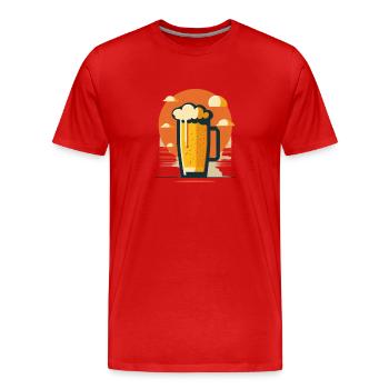 Bière artisanale dans la nature - T-shirt bio Premium Homme - rouge - Devant - Damien (186cm)