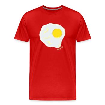 Œuf au plat - T-shirt bio Premium Homme - rouge - Devant - Damien (186cm)