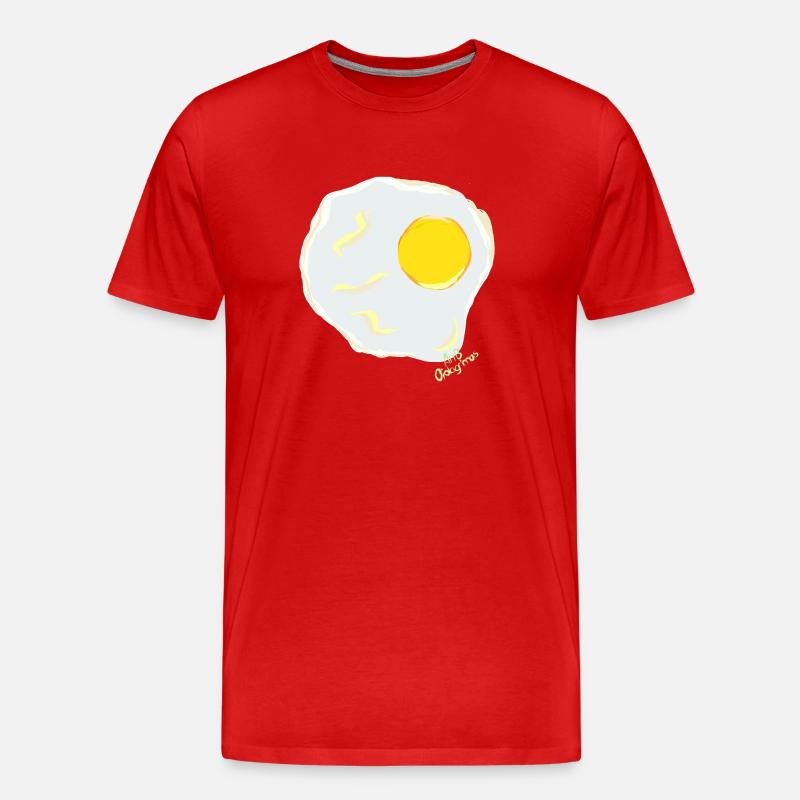 Spiegelei - Männer Premium Bio T-Shirt - Rot