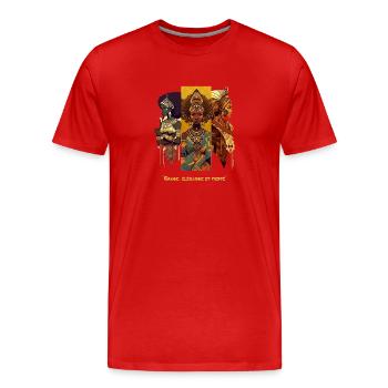 Anmut, Eleganz und Stolz - Männer Premium Bio T-Shirt - Rot - Vorne - Damien (186cm)