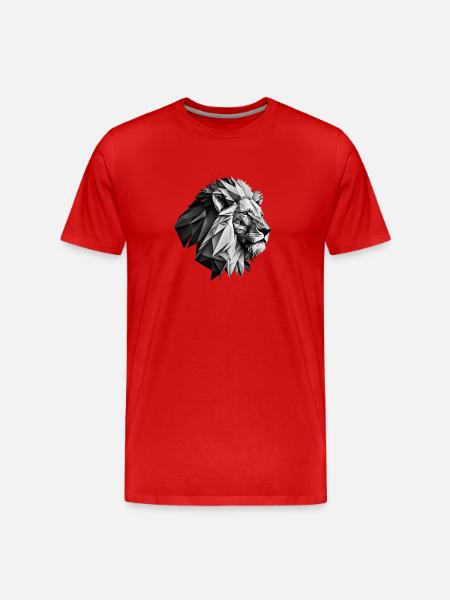 LION - Men's Premium Organic T-Shirt - red