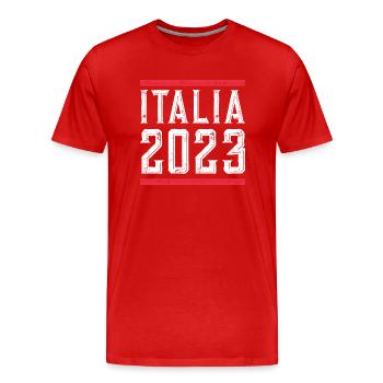 Italia 2023 - Männer Premium Bio T-Shirt - Rot - Vorne - Damien (186cm)