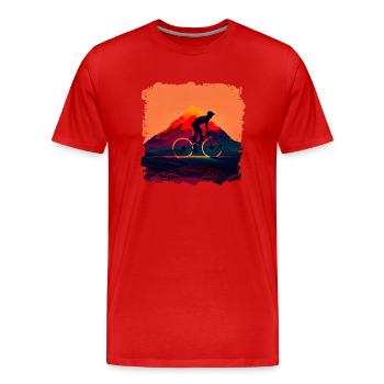Rennradfahren ist für viele eine Leidenschaft - Männer Premium Bio T-Shirt - Rot - Vorne - Damien (186cm)