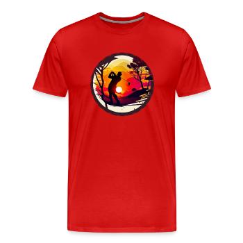 Golf is a passion for many people - Men's Premium Organic T-Shirt - red - Front - Damien (186cm)