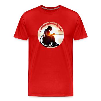 Les Jeux paralympiques brisent les stéréotypes - T-shirt bio Premium Homme - rouge - Devant - Damien (186cm)