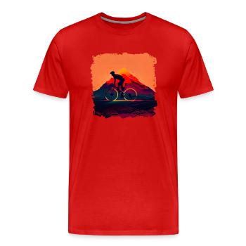 Le cyclisme sur route est un sport exigeant - T-shirt bio Premium Homme - rouge - Devant - Damien (186cm)