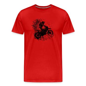 Motorrad Tattoo Splash Rennsport Style - Männer Premium Bio T-Shirt - Rot - Vorne - Damien (186cm)
