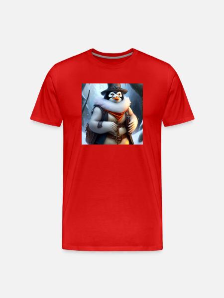 Penguin warriors in winter - Men's Premium Organic T-Shirt - red