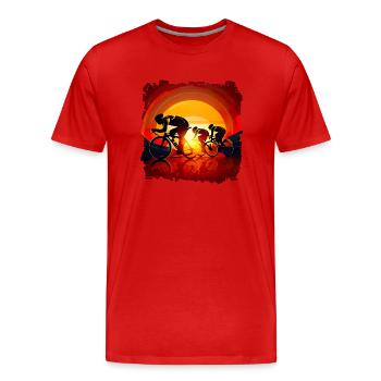 Rennradfahren ist ein anstrengender Sport - Männer Premium Bio T-Shirt - Rot - Vorne - Damien (186cm)
