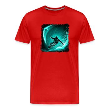 Kitesurfen erfordert Ausdauer und Geschick - Männer Premium Bio T-Shirt - Rot - Vorne - Damien (186cm)