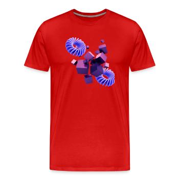 3D Gaming Design in lila - Männer Premium Bio T-Shirt - Rot - Vorne - Damien (186cm)